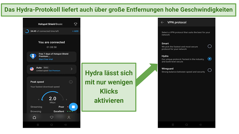 Screenshot showing HSS's app interface