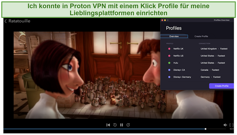 Using a customized profile to watch Disney+ Canada with Proton VPN