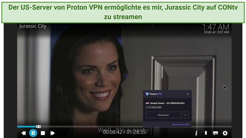 Ein Screenshot, der zeigt, dass Proton VPN eine großartige Option für HD-Inhalte auf Kodi ist