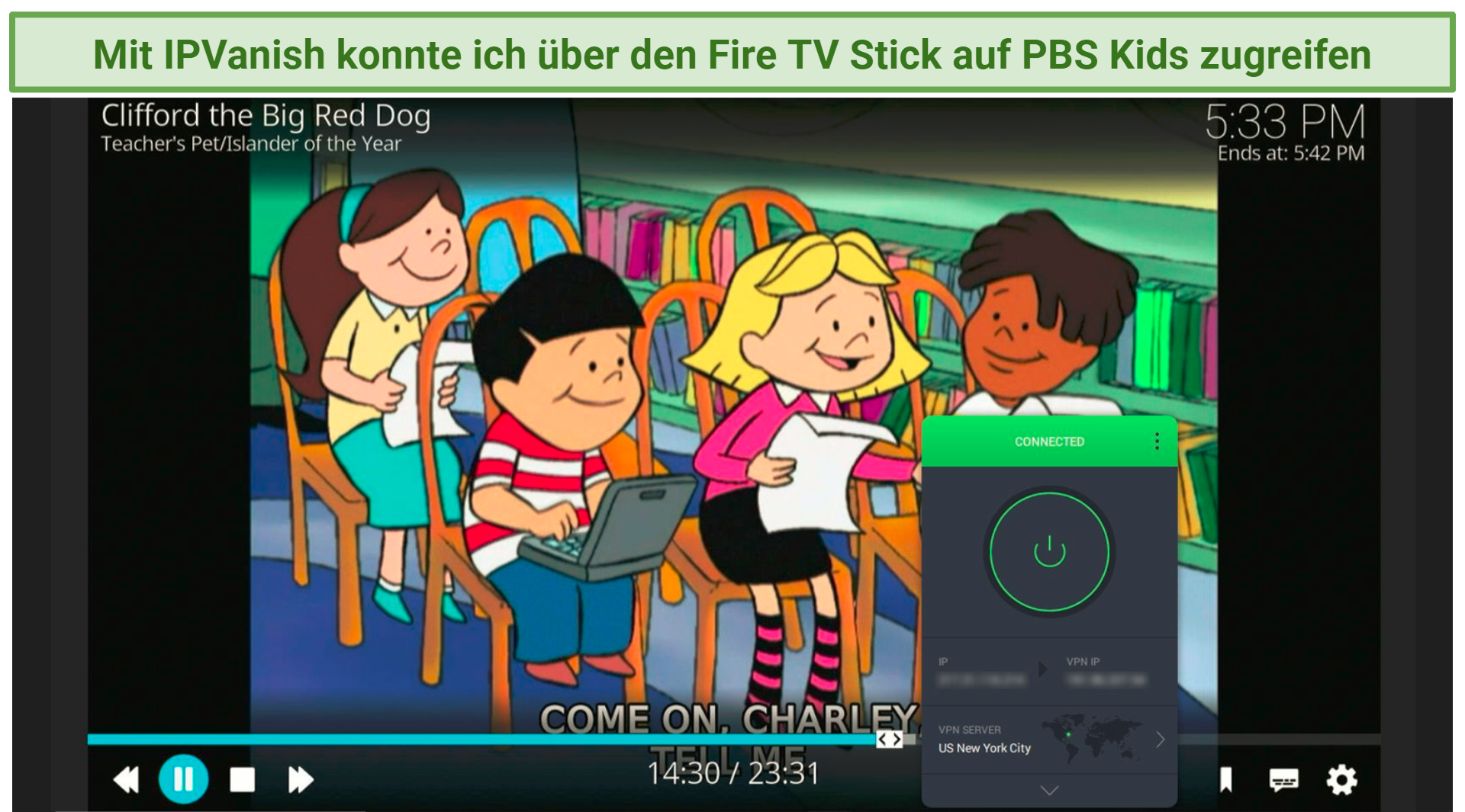 A screenshot showing you can stream content from Kodi addons on Firestick using IPVanish