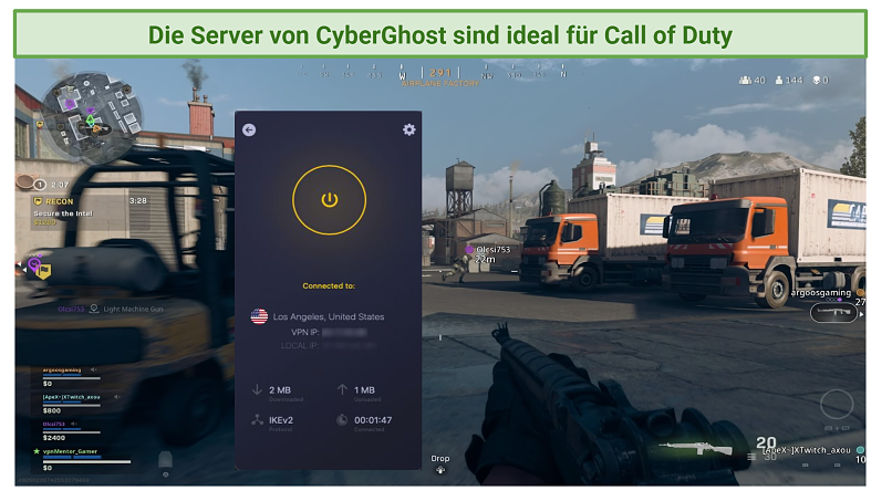 Graphic showing Call of Duty with CyberGhost