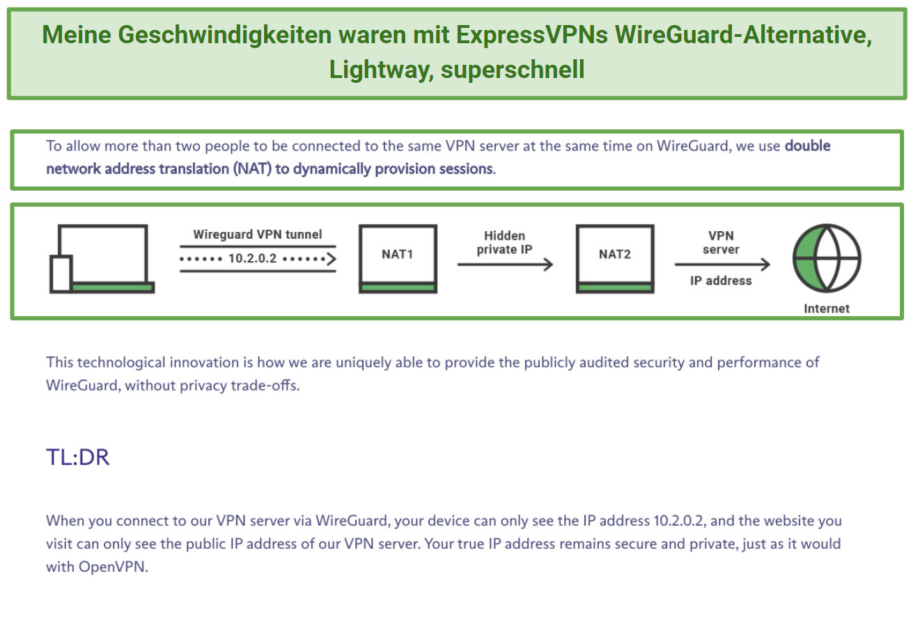 Screenshot of Proton VPN's website WireGuard section explaining logging