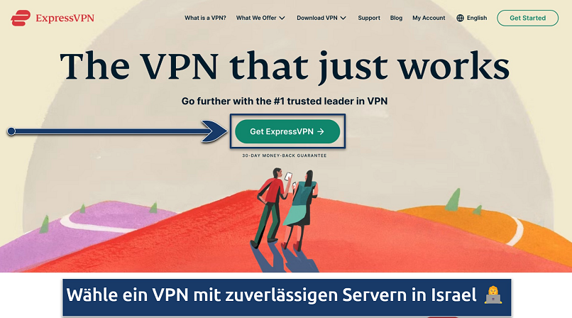 Screenshot showing the signup page on the ExpressVPN website