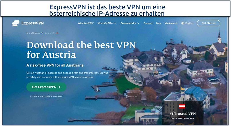 Screenshot of ExpressVPN's download page