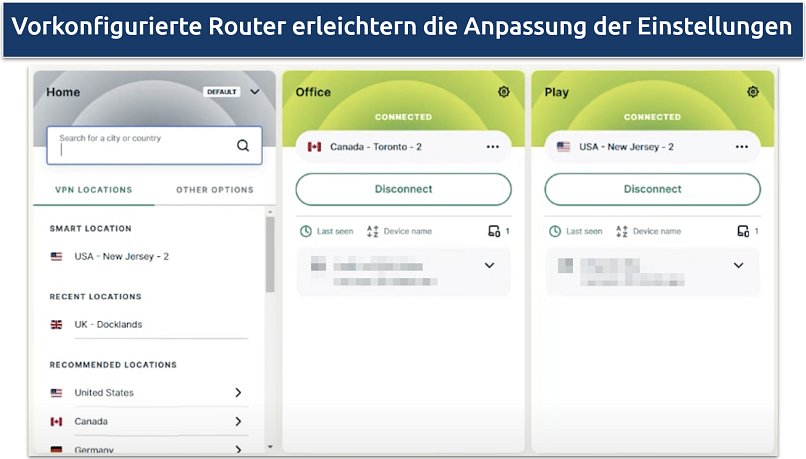 Screenshot showing ExpressVPN Aircove web interface