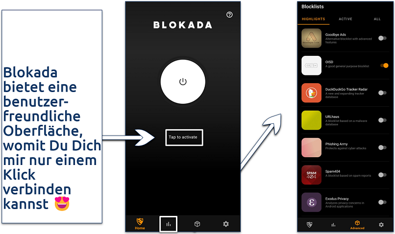 Screenshot of the Blokada