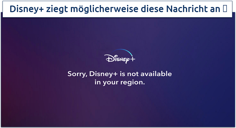 Screenshot of Disney+ error message