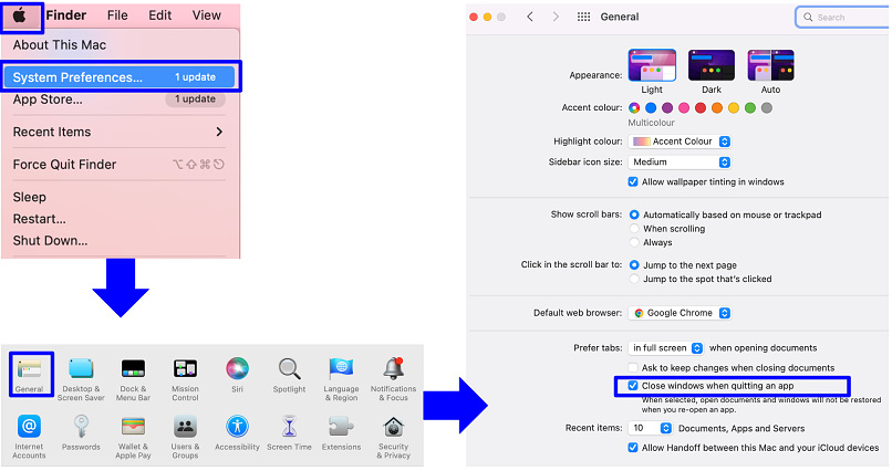 A screenshot of the Apple's System Preferences