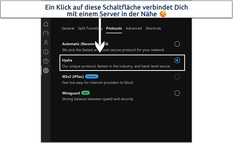 Screenshot showing how to enable Avira Phantom VPN