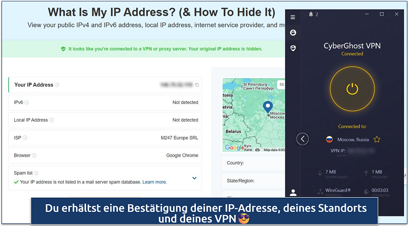 Screenshot of the vpnMentor IP Checker tool